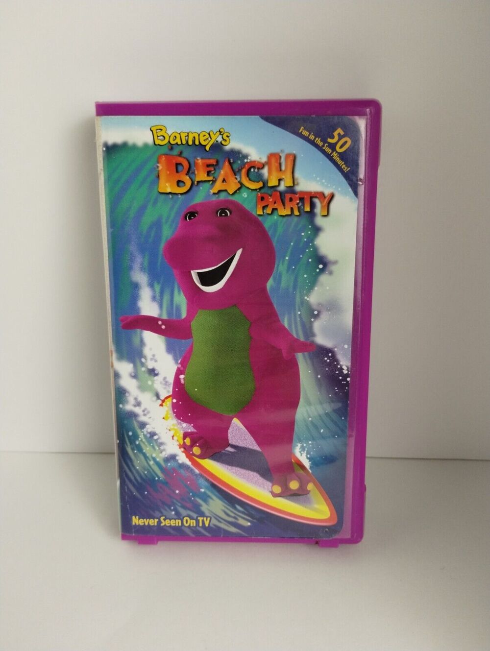 Barney & Friends Beach Party VHS Video Tape Sing Along Songs Vintage Hard Case